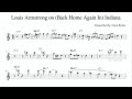 Louis Armstrong – (Back Home Again In) Indiana (Bb) Transcription - Oscar Bruten Louis Armstrong – (Back Home Again In) Indiana (Bb) Transcription
