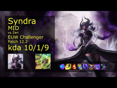 Syndra Mid vs Zeri - EUW Challenger 10/1/9 Patch 12.2 Gameplay