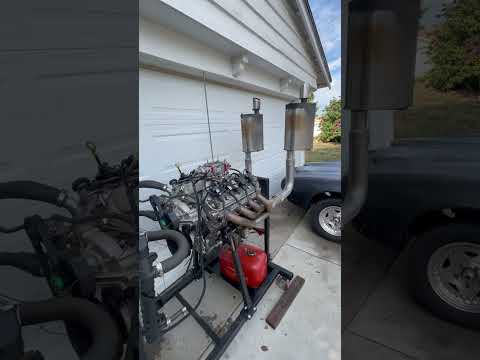 LS 6.0 LQ4 on the runstand, now with mufflers #ls #ls1 #lq4 #lsswap #msd #holley #lkq