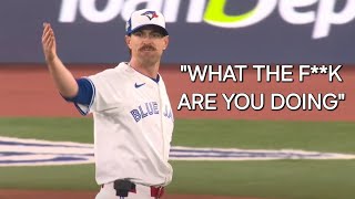 Josh Naylor interfered and got hit in the head. Shane Bieber was furious