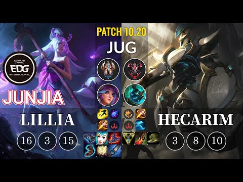 EDG JunJia Lillia vs Hecarim Jungle - KR Patch 10.20