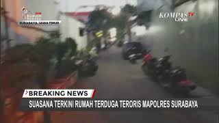 Suasana Terkini Rumah Terduga Teroris Polrestabes Surabaya
