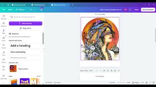 Boho woman printable wall art template