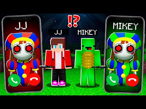 Spooky Minecraft Faceoff: JJ and Mikey Pomni at Night!