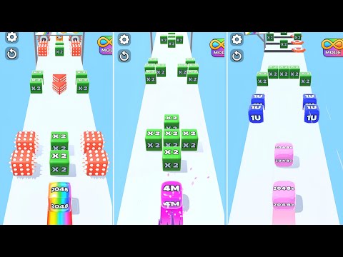 Jelly Run 2048 New vs Old Cube Race | Ultimate 3 Shape Run | 32B vs 8T vs 64F