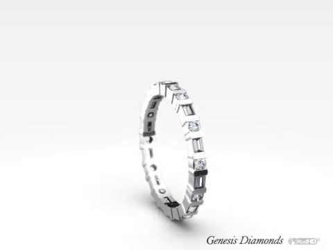 Bar Set Round and Baguette Diamond Eternity Ring