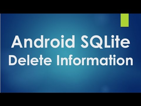 Android Sqlite Tutorial 4 Delete Information From Database