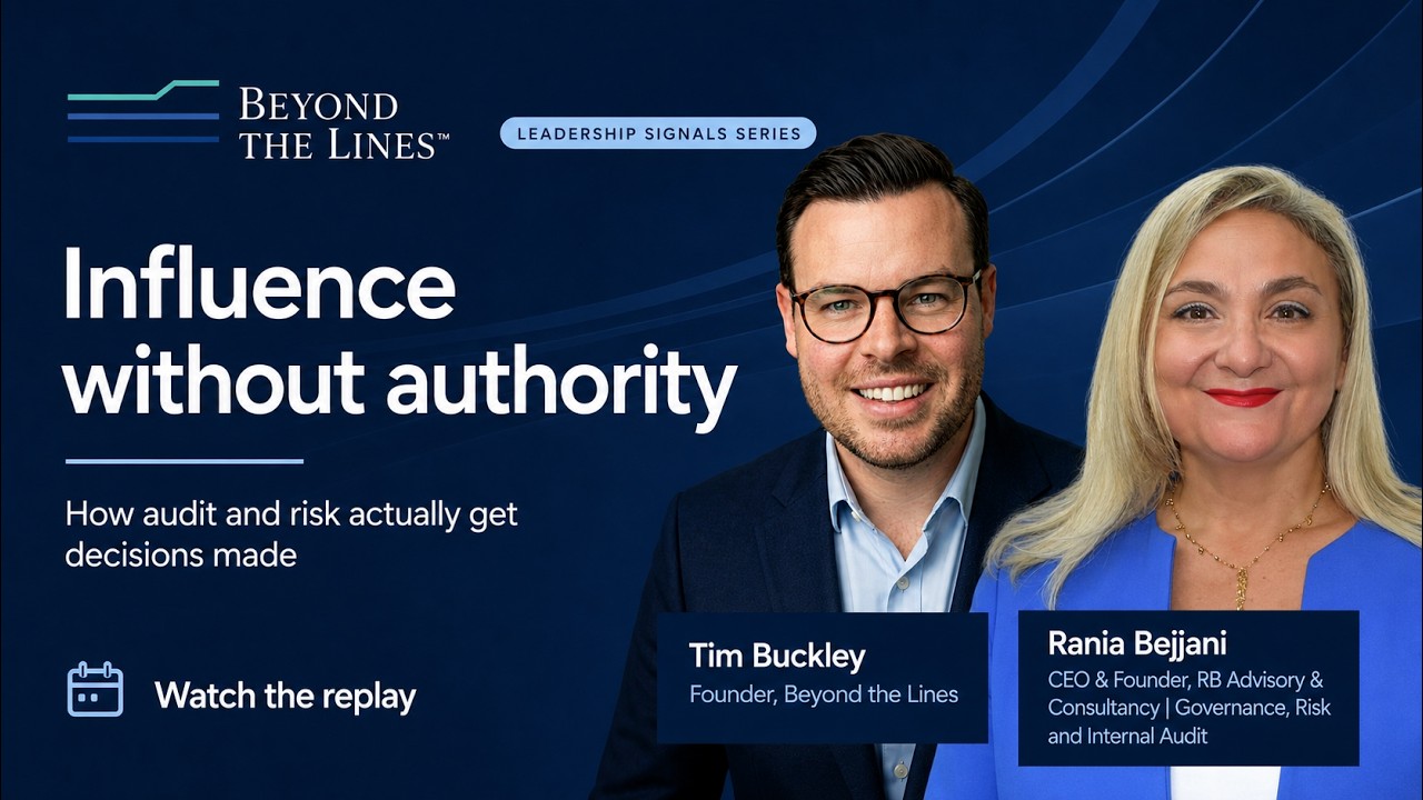 Replay preview: Influence without authority: how audit and risk actually get decisions made, with Rania Bejjani