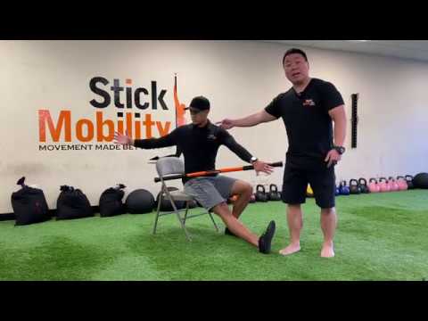 5-min Lower Body Mobility Flow - Stick Mobility Chair Exercises