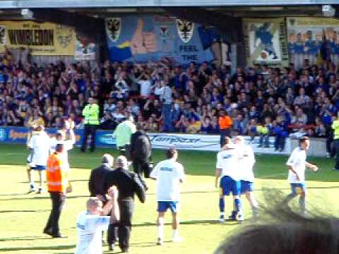 AFC Wimbledon v St Albans, 25 April 2009, Promotion to Blue Square Premier
