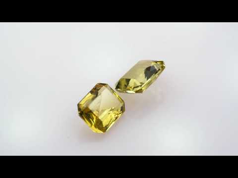 Натуральный желтый Апатит октагон 6.7x5.8мм 0.91ct видео