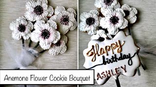 How to Make an Anemone Flower Cookie Bouquet | How to Decorate Sugar Cookies like a Pro at Home