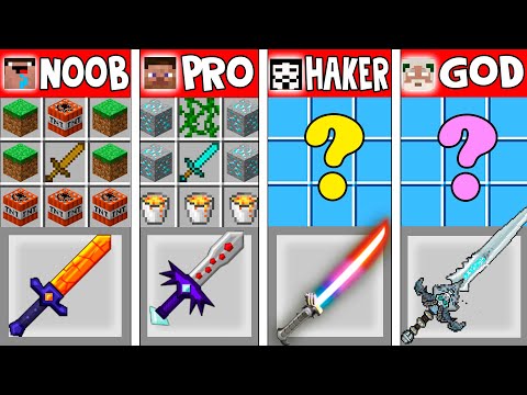 Minecraft NOOB vs PRO vs HACKER vs GOD DEVIL SUPER SWORD CRAFTING CHALLENGE in Minecraft Animation