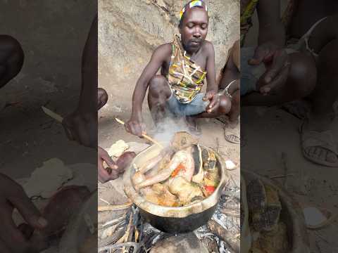 What Hadza tribe men cooking today #food #gatherer #cooking #africa #foodpreparation #africanfood
