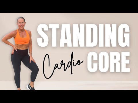 45 MIN STANDING CARDIO CORE | Low Impact Walking Workout | Toned Waist