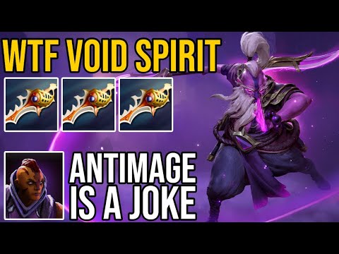 3 Divine Rapier Void Spirit 1 Ulti 2500 Damage. Instant Delete Antimage.