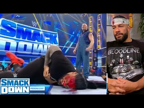 Brock Lesnar Destroy Roman Reigns at SmackDown! | angry Brock Lesnar