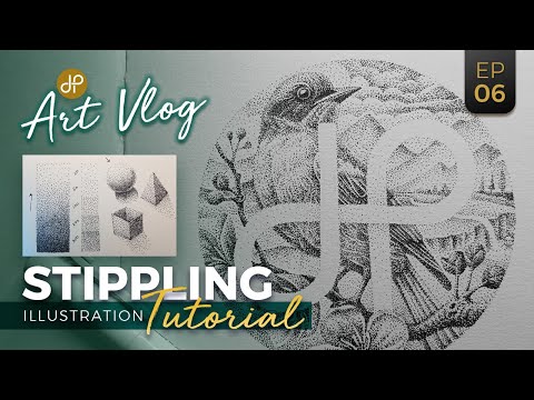 STIPPLING TUTORIAL ILLUSTRATION FOR BEGINNERS | ART VLOG EP06