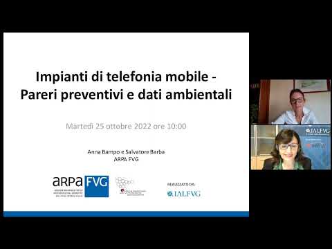 frame del video: impianti di telefonia mobile. ..., visibile all'interno del canale youtube di arpa fvg