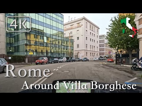 Rome | City Drive, Italy [Around Villa Borghese] December 2022 | ☁️