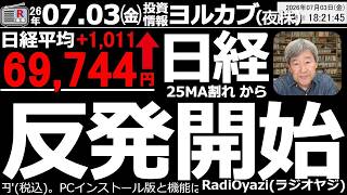 【ヨル株速報】日経平均が奇跡の復活！25日線割れから大反発…月曜以降の続伸を示す強いチャート形成か!? キオクシア・芝浦・SUMCOが相場を牽引！