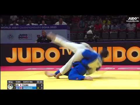 #judo Тадзима Гоки 🇯🇵 одним вазари побеждает действующего чемпиона мира Луку Майсурадзе