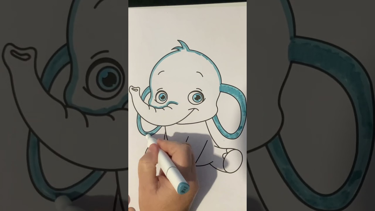 asmr Elephant coloring page #asmr #coloring #coloringbook #satisfying #art #relaxing