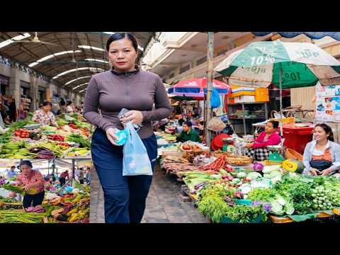 AMAZING CAMBODIAN Market 2026! Best Walking Tour at Boeng Trabek Food Market, Phnom Penh City