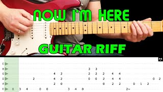 NOW I'M HERE - Guitar lesson - Guitar riff (with tabs) - Queen - fast & slow