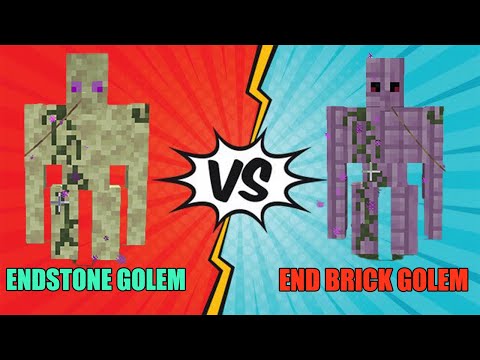 ENDSTONE GOLEM VS END BRICK GOLEM FIGHT IN MINECRAFT|MINECRAFT MOB BATTLE|