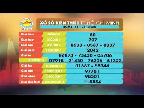 Xổ số kiến thiết TP.HCM || HTV1 ||11/5/2026
