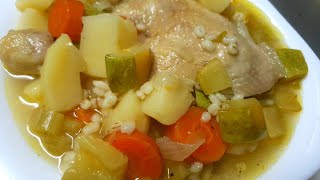 מתכון למרק עוף עם גריסים וירקות