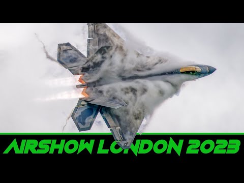 Max Performance F-22 Raptor Demo - Airshow London 2023 (3D Binaural Audio)🎧