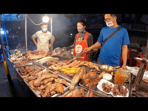 Variety of Yummy Foods Walking Tour In The Evening @Orussey Market|Malis StreetFood Guide