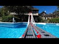 LEGO Train OnBoard Ride Around The Garden And Over The Pool Reverse Loop