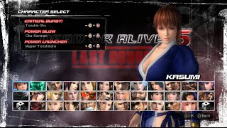 Dead or alive 5 Last round - Character selection overview gameplay(PS4)