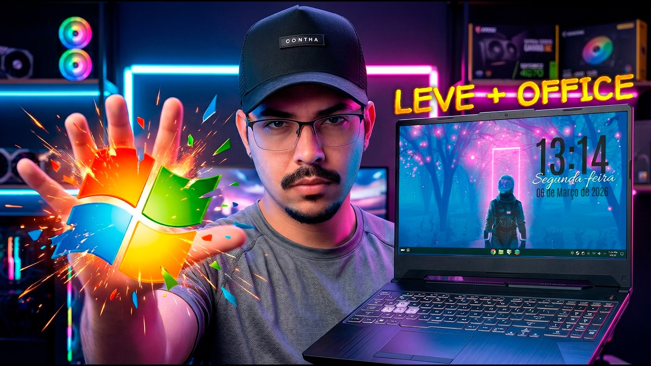 CHUTE O WINDOWS! 🦶 Instale o Sistema MAIS LEVE com Office e mais! 1GB RAM, 1.00 GHz!