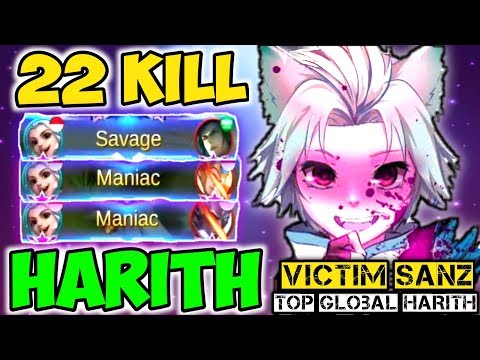 SAVAGE HARITH WITH 22 KILLS BY VICTIM SANZ [TOP GLOBAL HARITH] MOBILE LEGENDS