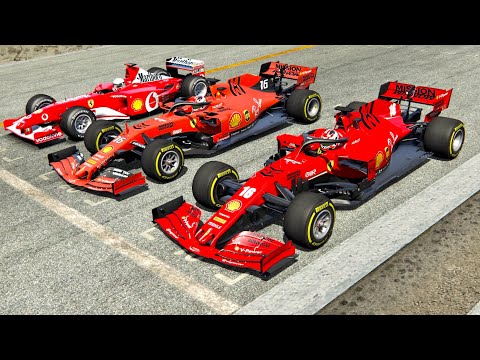 Ferrari F1 2020 vs Ferrari F1 2019 vs Ferrari F1 2002 - Drag Race 20 KM