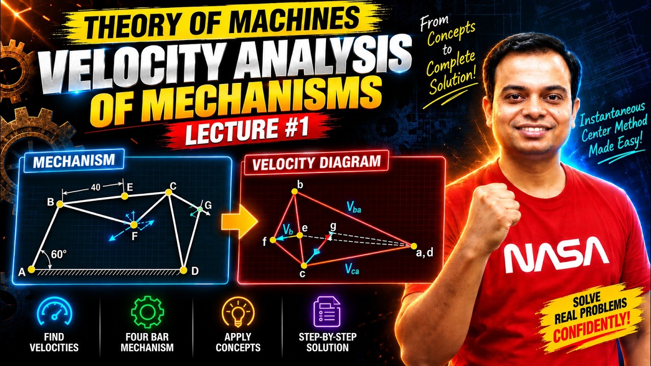 Kinematics of Machines | Velocity Analysis | Four bar mechanism | Problem 1