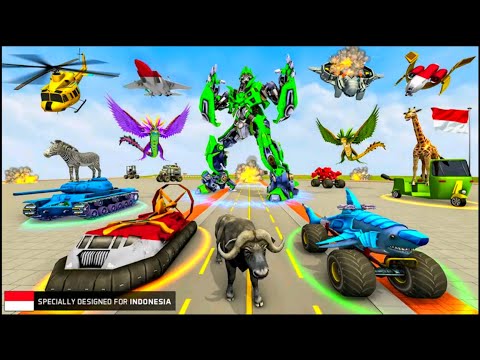 Helicopter Robot Car Tank Drone Transform Multiple Robot Games: Yellow Robot - Android iOS Gameplay