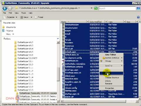 Dotnetnuke DNN Tutorial - How to upgrade a DotNetNuke website - part 2/2 - Video #7