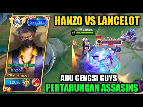 Hanzo Vs Lancelot‼️ Pertarungan Assasins Adu Gengsi - Build Top 1 Global Hanzo - Mobile Legends