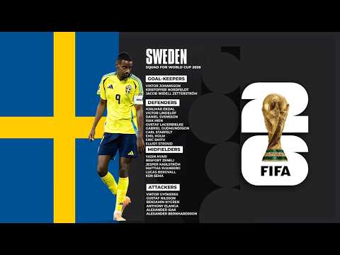 Sweden’s OFFICIAL 26-Man Squad for the 2026 FIFA World Cup 🇸🇪🔥