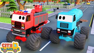 Download lagu Construction vehicles repair mixer truck-Excavator, crane truck and Bulldozer for Kids. mp3