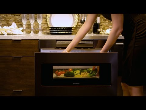 Sharp SMD2470AH 24" 950 Watt Microwave Drawer Oven, 1.2 Cu. Ft., Easy Touch, Black Stainless Steel, 120V 9 image