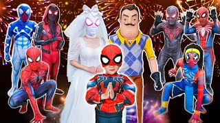 What If 6 SPIDER-MAN in 1 HOUSE ???|| KID SPIDER MAN  Rescue Bride From Crazy Neighbor (Live Action)