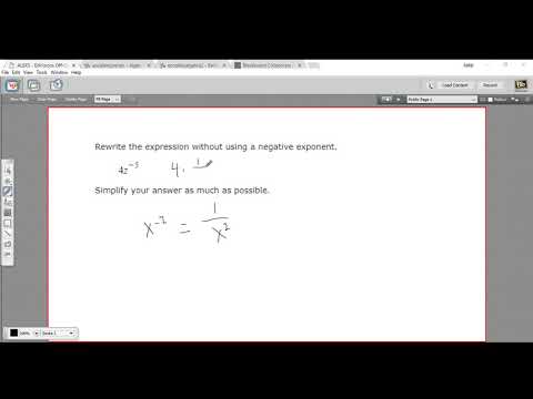 Part of a video titled Rewriting an expression without a negative exponent - YouTube