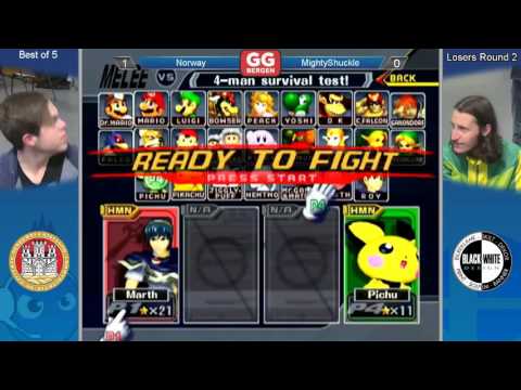 GG Bergen FS XIV - Norway (Marth, Falco, Fox) vs. MightyShuckle (Pichu) - Losers Round 2 - Melee