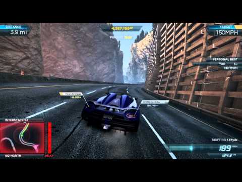 NFS Most Wanted 2012: "Needle Point" 197.0 mph / 317.1 kmh - Koenigsegg Agera R Pro